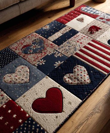 Heartland Patch Hallway Runner Rug - Rustic Patchwork Runner For Entryway & Kitchen, Durable Low-Pile, Non-Slip And Easy-Care