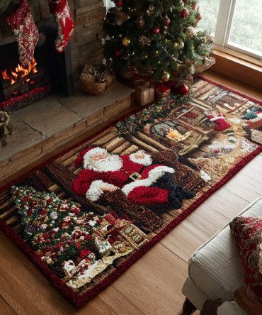 Holiday Cheer Festive Runner Rug – Bright Seasonal Hallway Runner, Durable Low-Pile Accent With Non-Slip Backing For Entryway & Stairs