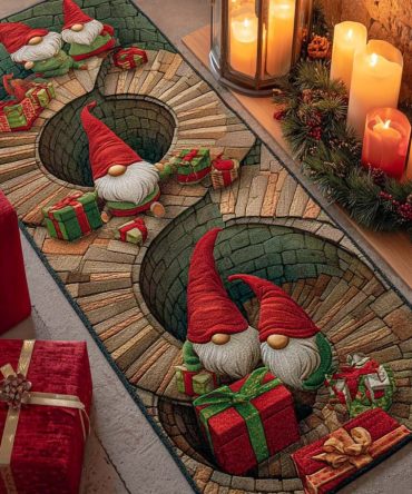 Holiday Crescent Path Runner Rug — Elegant Festive Hallway & Stair Runner, Durable Low-Profile Carpet For Christmas Décor