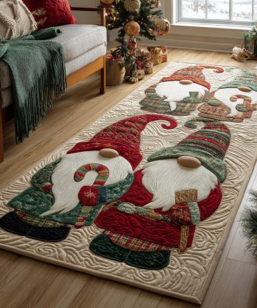 Holiday Helpers Christmas Runner Rug For Hallway & Entry — Soft Tufted Polyester, Non-Slip Backing, Machine-Washable Festive Décor