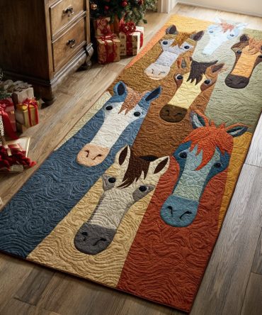 Laughing Horse Lane Runner Rug - Cheerful Horse Scene Runner For Hallway, Durable Low-Pile Non-Slip Mat Ideal For Kids & Entryways
