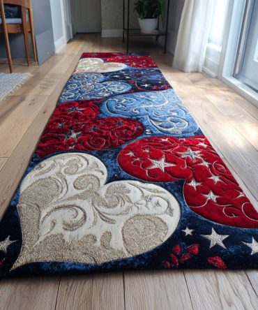 Elegant Love Knot Runner Rug — Romantic Valentine Hallway & Wedding Aisle Runner With Heart Motif, Soft Durable, Easy-Care