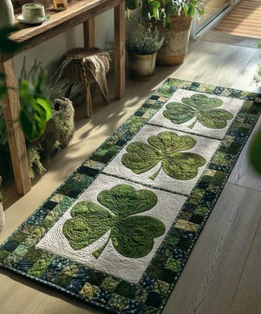 Lucky Lore Patterned Runner Rug - Eclectic Lucky Motif Hallway Runner, Durable Low-Pile, Stain-Resistant & Non-Slip For High Traffic