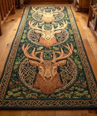Majestic Crown Runner Rug — Elegant Patterned Hallway Carpet, Durable Low-Pile, Non-Skid, Fade-Resistant Finish