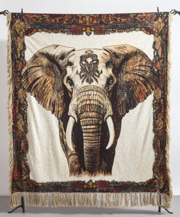 Majestic Tusk Woven Throw Blanket - Luxe Animal-Inspired Design, Soft Durable Weave, Perfect For Sofa, Bed Or Travel Cozy Comfort