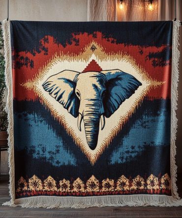 Luxury Elephant-Tusk Woven Throw For Sofa — Plush Cotton-Blend Decorative Blanket For Living Room, Cozy Gift & Modern Farmhouse Decor