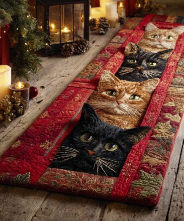 Meadow Color Cat Runner Rug — Soft Pastel Feline Hallway Carpet, Low-Pile Non-Skid Indoor Runner For Cozy Spaces