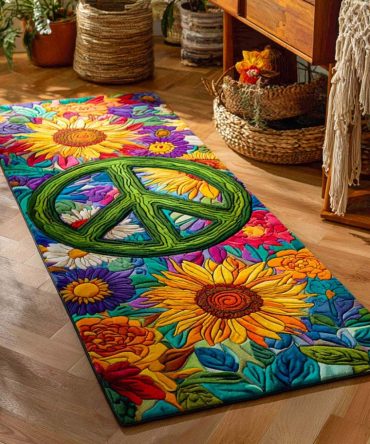 Meadow Dream Pastel Runner Rug — Soft Botanical Hallway Runner, Calming Floral Design With Anti-Slip Low-Pile Construction