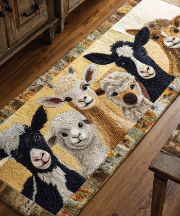 Meadow Family Runner Rug — Whimsical Farmhouse Kitchen & Hallway Runner, Durable Non-Slip Mat, Easy-Care Country Accent Rug