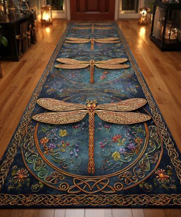 Midnight Botanica Floral Runner Rug - Dark Botanical Hallway Runner, Luxe Soft Pile, Stain-Resistant Modern Boho Accent