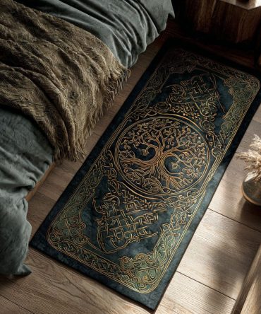 Mystic Tree Path Forest Runner Rug — Enchanted Woodland Hallway Carpet, Low-Pile Durable Runner For Nature-Inspired Interiors