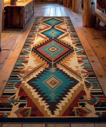 Boho Nomad Echo Runner Rug — Southwestern-Style Hallway Runner, Durable Low-Pile, Fade & Stain Resistant, Easy-Care Design