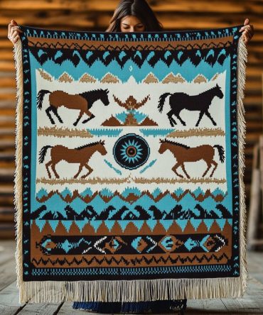 Nomadic Threads Boho Woven Throw Blanket - Global Pattern Sofa Blanket, Handcrafted Look Decorative Throw For Living Room
