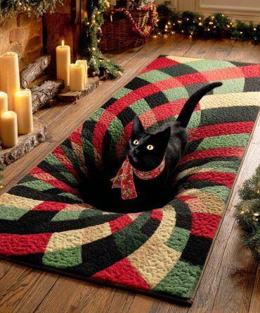 North Star Kitty Runner Rug - Charming Star & Cat Design Non-Slip Hallway Runner For Nursery, Living Room & Entry, Soft Durable Fibers
