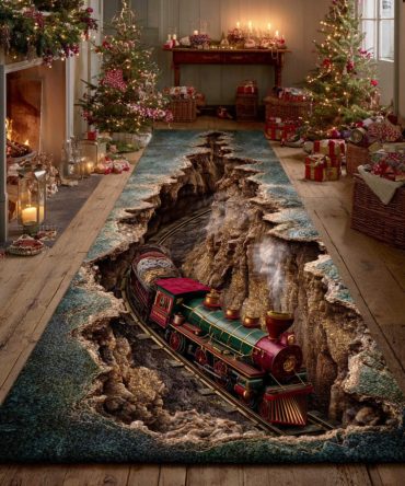 Northern Winter Line Runner Rug — Classic Snowy Landscape Runner For Hallways & Entryways, Durable Cold-Weather Inspired Carpet