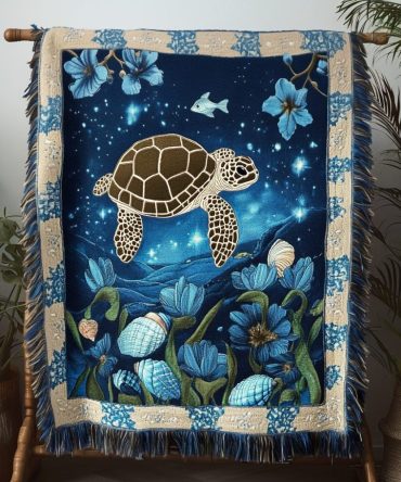 Ocean Voyager Nautical Throw — Durable Woven Blanket For Sofa, Boat & Patio , Soft Cotton-Blend, Travel-Friendly & Washable