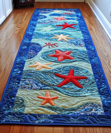 Ocean View Blue Runner Rug — Nautical Hallway Runner Rug With Fade-Resistant Color, Low-Pile & Non-Slip Backing — Ideal For Entryway & Corridor Sizes