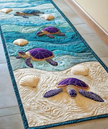 Ocean Wanderer Runner Rug — Coastal Wave Pattern Hallway Carpet, Durable Low-Pile Runner For Beach-Inspired Home Décor