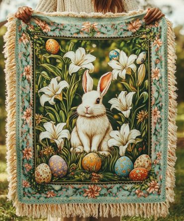 Pastel Meadow Soft Jacquard Throw - Gentle Woven Couch Blanket, Lightweight Decorative Accent For Living Room, Nursery & Bedroom