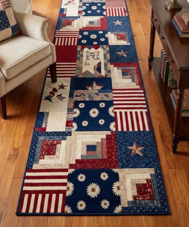 Patriotic Spirit Runner Rug — Bold Flag-Inspired Hallway Carpet, Durable Low-Pile Runner With Non-Slip Backing & Fade-Resistant Colors For Events