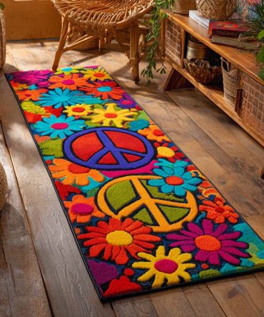 Peace Garden Vintage Runner Rug — Tranquil Floral Hallway Runner, Low-Pile Anti-Skid Accent For Entryways & Stairs