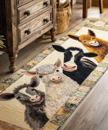 Peaceful Pastures Runner Rug — Serene Farmhouse Hallway & Kitchen Runner, Low-Profile, Non-Skid, Fade-Resistant Decorative Mat