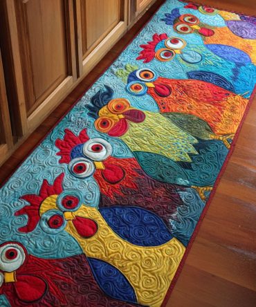 Playful Coop Kitchen Runner Rug — Cute Chicken Farmhouse Runner For Hallways & Entry, Low-Profile, Machine-Washable, Non-Slip