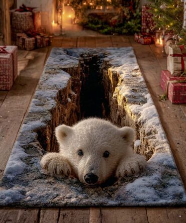 Polar Hideaway Runner Rug — Cozy Arctic-Inspired Hallway Carpet With Soft Texture, Fade-Resistant Print & Anti-Slip Backing