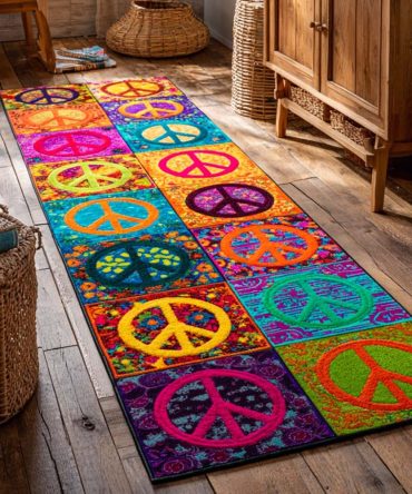 Psychedelic Path Retro Runner Rug — Bold 70S Hallway Runner With Swirl Design, Durable Low-Pile & Non-Slip Backing