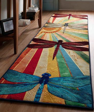 Radiant Dragonfly Runner Rug — Bold Accent Hallway & Entryway Runner, Durable Non-Skid Backing, Colorfast & Easy-Care Design
