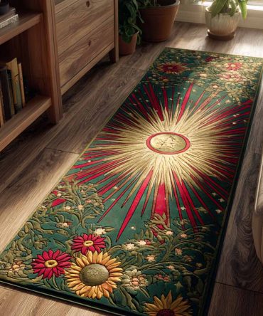 Radiant Meadow Runner Rug — Fresh Botanical Hallway Runner In Soft Greens, Low-Pile Durable Design For Entryway & Stair Use, Easy-Care & Fade-Resistant