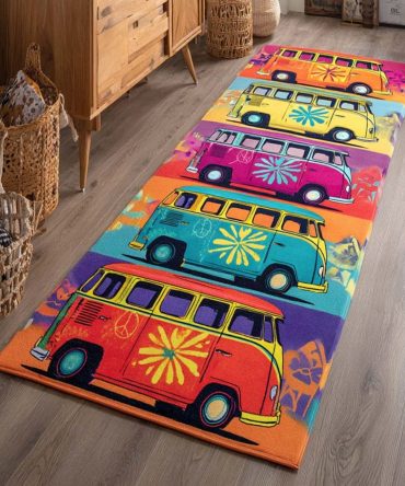 Retro Cruise Vintage Stripe Runner Rug — Classic Hallway Runner, Durable Low-Pile Non-Slip Accent Rug For Home & Apartment