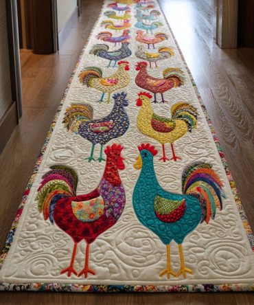 Vibrant Rooster Kitchen Runner Rug — Farmhouse Hallway & Entryway Runner, Non-Slip, Stain-Resistant Washable Mat For High Traffic