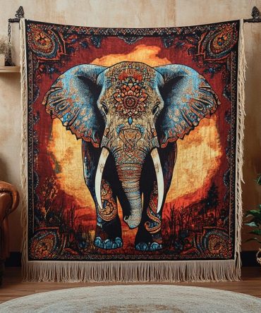 Regal Royal Stomp Woven Sofa Throw Blanket - Plush Cotton-Blend, Decorative Tribal Pattern, Cozy Living Room & Bedroom Accent