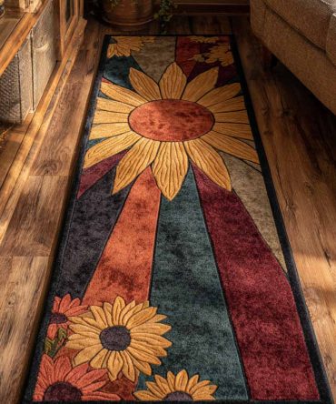 Rustic Petals Runner Rug — Earthy Floral Hallway Runner With Distressed Charm, Durable Low-Profile Weave For Entry, Kitchen & Stair Areas