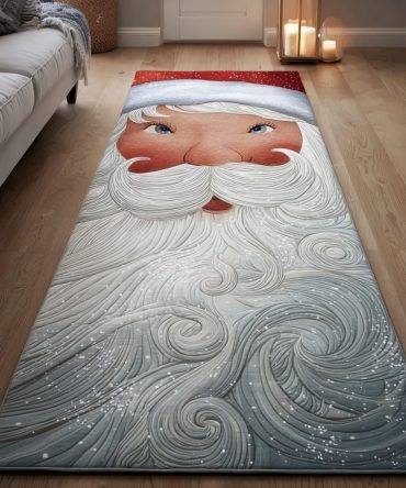 Santa Wonder Holiday Runner Rug – Festive Christmas Hallway Accent With Santa & Village Motifs, Low-Pile Durable Fiber, Easy-Clean, Non-Slip
