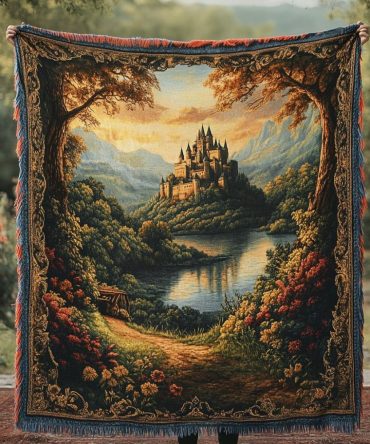Serenity Falls Calming Woven Throw — Soft Waterfall-Inspired Throw Blanket For Sofa, Bed & Relaxation Spaces