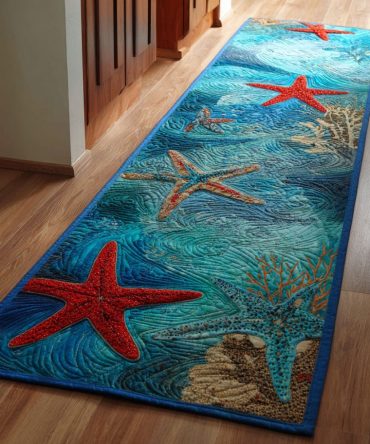 Calming Coastal Shoreline Runner Rug — Beach-Inspired Low-Pile Hallway Runner Rug, Non-Slip & Stain-Resistant Accent — Perfect For Entryway & Stair