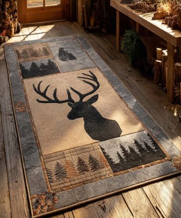 Silent Woods Nature-Inspired Hallway Runner Rug — Earthy Woodland Runner, Durable Low-Pile With Anti-Slip Backing For Foyer & Corridor