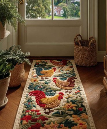 Playful Silly Chicks Runner Rug – Bright Cartoon Chick Hallway Mat, Easy-Clean Low-Pile, Non-Slip Backing, Fun Accent For Playrooms