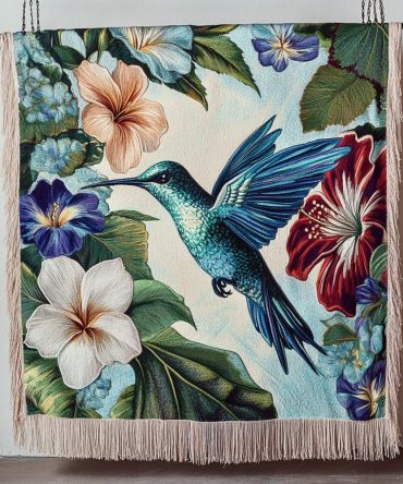 Sky Dancer Coastal Jacquard Throw Blanket - Breezy Woven Couch Cover, Reversible Seaside Accent For Living Room & Sunroom
