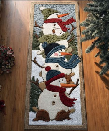 Snow Day Stroll Festive Runner Rug — Durable Washable Holiday Hallway Accent With Non-Slip Backing For High-Traffic Areas