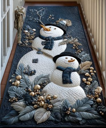Snowcap Smiles Winter Runner Rug For Hallway — Cheerful Snowy Hills Design, Soft Low-Pile Comfort, Durable Fade-Resistant Finish, Ideal For Seasonal Entryways