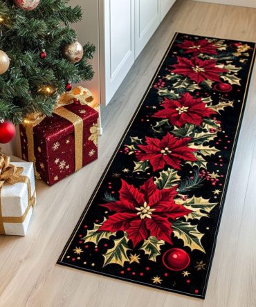 Snowy Route Classic Runner Rug — Timeless Winter Hallway Accent, Durable Washable Fabric With Non-Skid Backing For Everyday Use