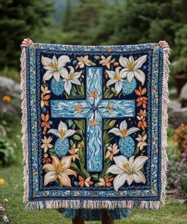 Spring Renewal Floral Throw — Fresh Woven Sofa Blanket With Spring Blossoms, Lightweight Cozy Decorative Throw For Living Room & Patio Lounging