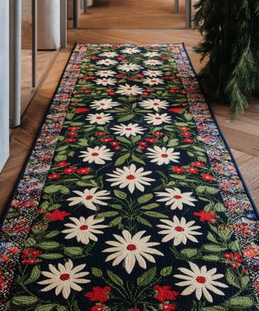 Spring Route Botanical Runner Rug — Fresh Floral Hallway Accent, Easy-Care Washable Design With Non-Slip Backing For Year-Round Use