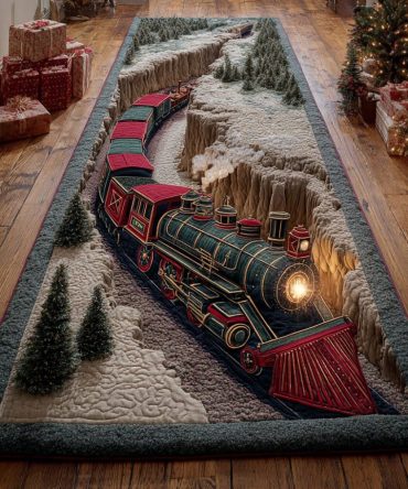 Steel Trail Industrial Runner Rug - Modern Train Track Hallway Carpet With Durable Low-Profile Pile, Non-Slip Backing For Halls