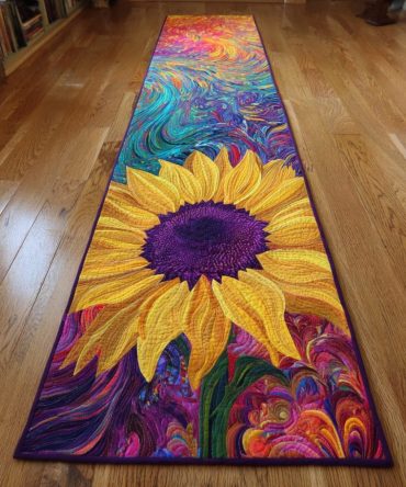 Sunflower Charm Bright Floral Runner Rug For Hallway — Golden Sunflower Pattern, Soft Low-Pile Texture, Durable Fade-Resistant Finish, Ideal For Year-Round Warmth