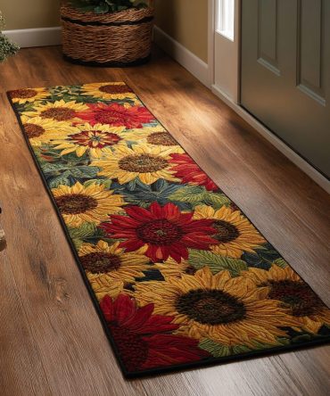 Sunny Bloom Floral Runner Rug — Soft Hallway Runner With Durable Weave, Easy-Care, Stain-Resistant And Perfect For Everyday Use