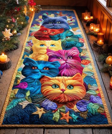 Sunny Paws Garden Runner Rug — Vibrant Floral Cat Hallway Carpet, Durable Pet-Friendly Low-Pile Indoor Runner